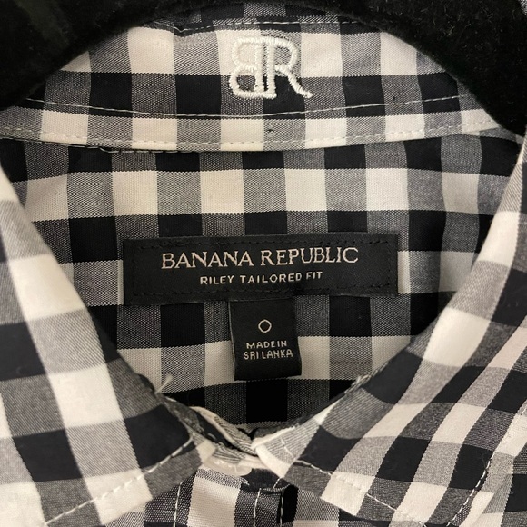 Banana Republic Riley Tailored Fit Gingham Shirt 0 - Picture 3 of 6
